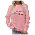 thumbnail image 2 of Fall Sweatshirts for Women 2025 It Is Well With My Soul Sweatshirt Christian Graphic Sweatshirt Pullover Tops, 2 of 5