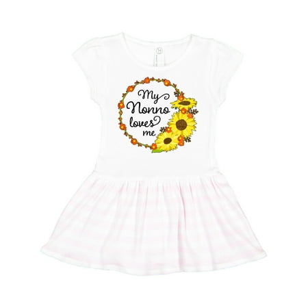 

Inktastic My Nonno Loves Me with Sunflower Wreath Gift Toddler Girl Dress