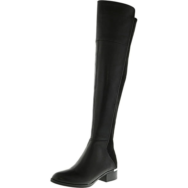 Bar III - Bar Iii Women's Rene Black Knee-High Leather Boot - 5M ...