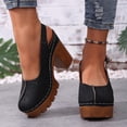 thumbnail image 4 of Miluxas Women's Solid Color Platform Slingback High Heels Ladies Closed Pointed Toe Pump Shoes Black 8.5(41), 4 of 9