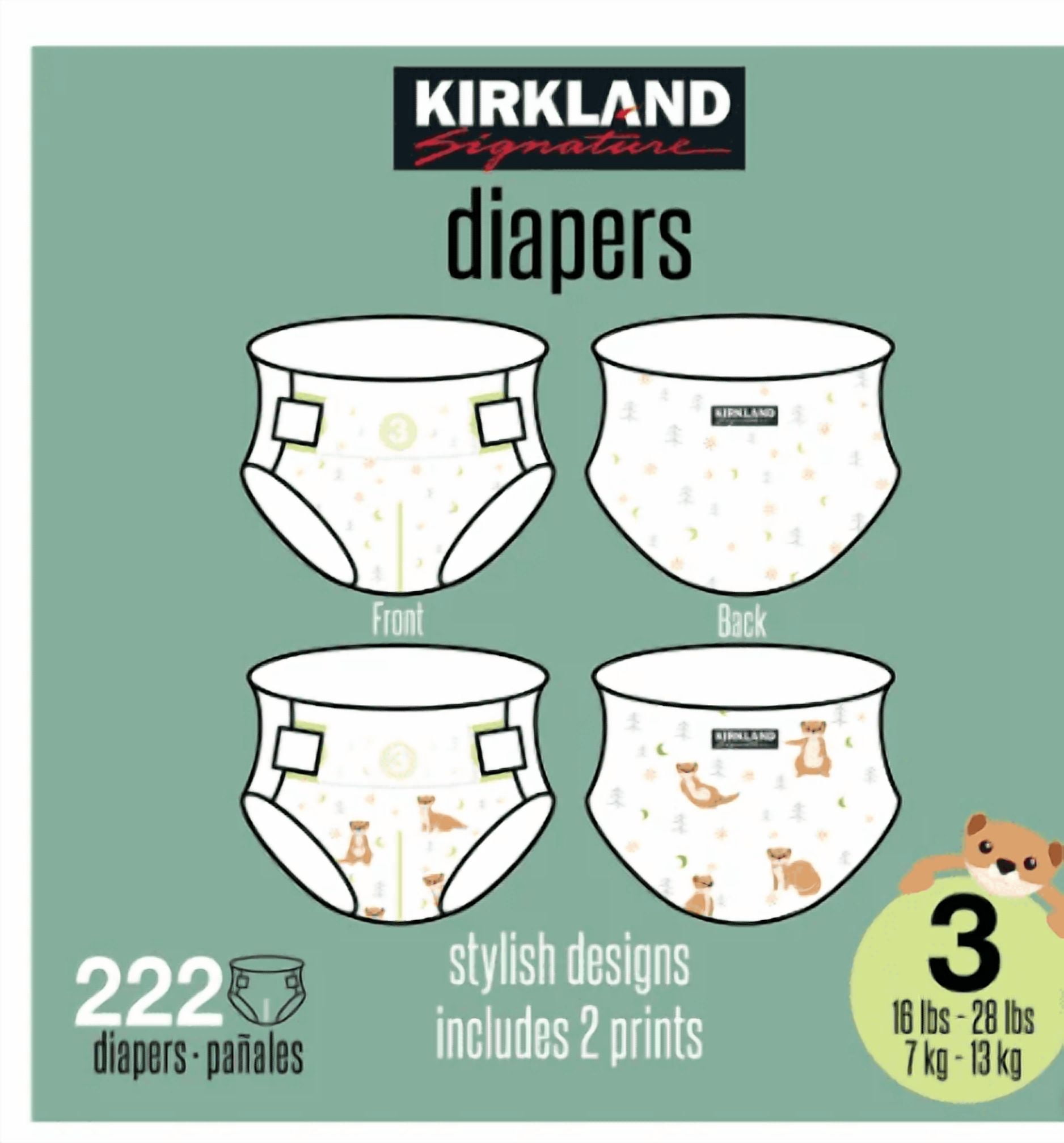 Kirkland Signature Diapers Size 3 (16lbs+) 222 CT