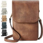 FEKOTS Unisex PU Mini Crossbody Bag, Brown,womens bag personalized