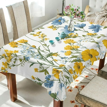 

Yayeee Tablecloths for Rectangular Tables 54 x 72 inch Party Table Cover Yellow Floral