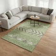 thumbnail image 2 of HomeRoots 676404 10 x 14 ft. Green Taupe & Ivory Southwestern Washable Machine Made Rectangle Area Rug with UV Protection, 2 of 9