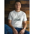 thumbnail image 2 of Triangles In City Skyline Design Men White T-Shirt, Male Medium, 2 of 4
