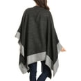 thumbnail image 4 of Sakkas Nila Women's Reversible Open Front Large Poncho Shawl Wrap Scarf Cape Ruana - Black - One Size Regular, 4 of 7