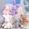 thumbnail image 2 of 25/35cm Ins High Quality / Soft Bunny Plush Toy / Cute Makaron Rabbit Doll with Tie / Children's Birthday Giftpink35cm Deng Xun unisex, 2 of 2