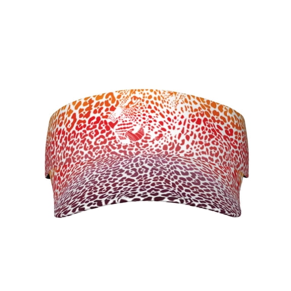 KLL Sport Sun Visor Hats Ball Caps Empty Top Baseball Sun Cap for Men Women-Leopard Skins And Heads