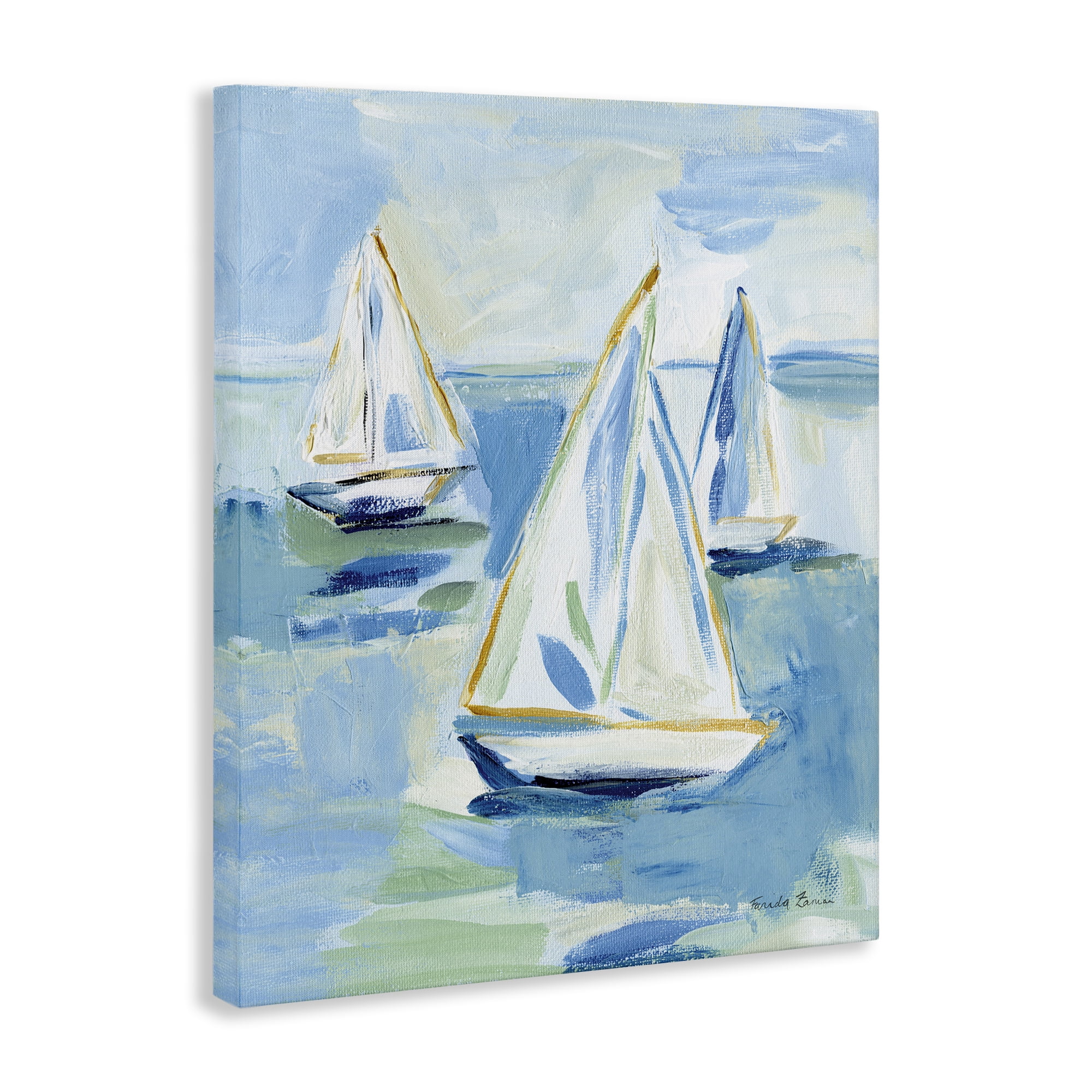 Stupell Industries Setting Sail Fleet Transportation Painting Gallery Wrapped Canvas Art Print Wall Art, 16 x 20