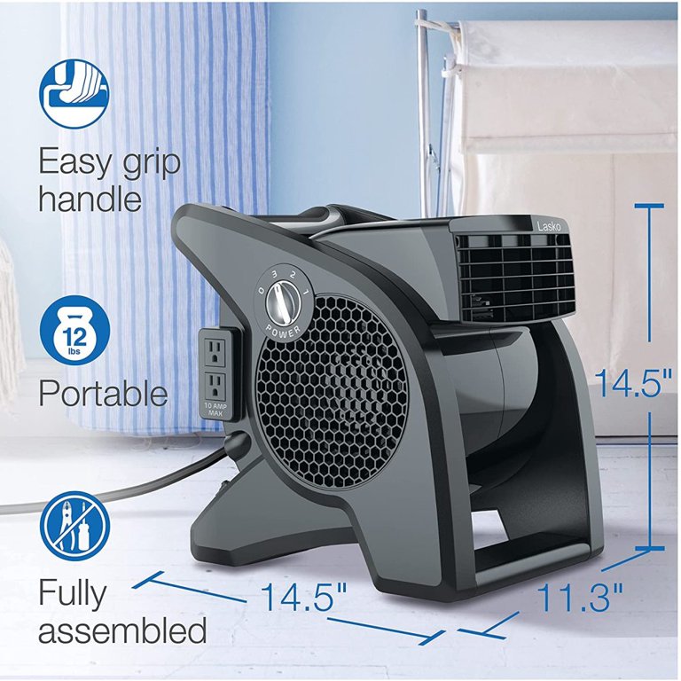 TaliaPosy High Velocity Pro-Performance Pivoting Utility Fan for Cooling,  Ventilating, Exhausting and Drying at Home, Job Site and Work Shop, Black  Grey U15617 - Walmart.com