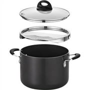 Tramontina 6 Quart Lock and Drain Charcoal Gray Non-Stick Pasta Pot
