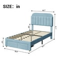 thumbnail image 6 of CazToi Upholstered Platform Twin Bed Frame Large Storage Drawer Included & No Box Spring Needed for Home, 6 of 7