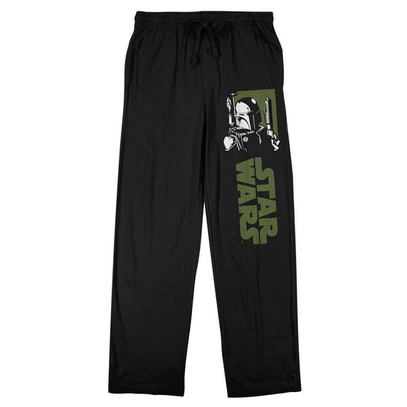 Star Wars Episode 4 A New Hope Boba Fett Men's Black Sleep Pajama Pants-Small