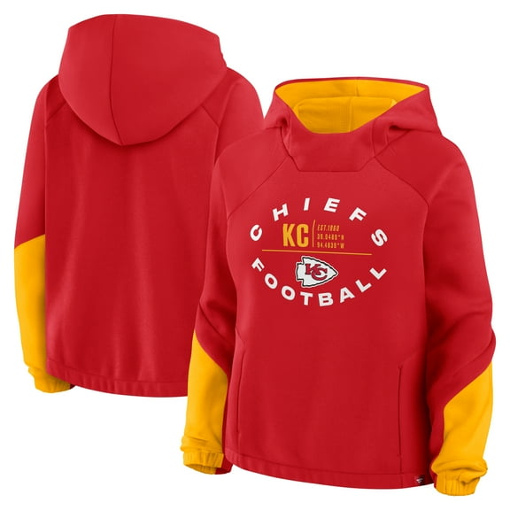 Women's Fanatics Red Kansas City Chiefs Oversized-Redzone Bubble Screen Pullover Hoodie
