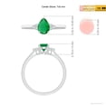 thumbnail image 6 of Angara Natural 0.6 Ct. Emerald with Diamond Classic Ring in 14K White Gold for Women (Ring Size: 11.5), 6 of 11