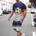 thumbnail image 2 of Traje de pantalones de playa cortos T para hombres casuales con impresión digital en color 3D Fridja  fhjkhfk461169, 2 of 4