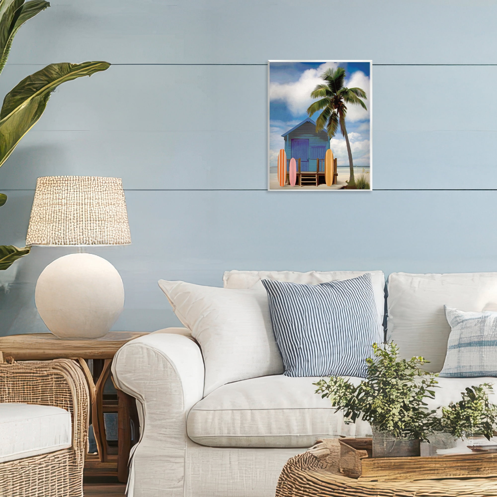 Stupell Industries Palm Overhanging Surf Shop Wall Plaque Art, design by Lisa R Dumm