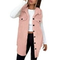 thumbnail image 5 of Bixock Women Clothes Outerwear Fall and Winter Solid Color Casual Notched Lapel Button Faux Jacket, 5 of 5