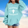 thumbnail image 4 of WRTFVZA Brown Hoodie for Kids, Christian Hooded Sweatshirts Oversized Pullover Tops with Pockets (Toddler, Mint Green, 3-4 Years), 4 of 4