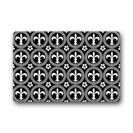 Fleur De Iris WinHome Fleur De Lis Flower Iris Pattern Doormat Floor Mats Rugs Outdoors/Indoor Doormat Size 23.6x15.7 inches ()