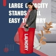 thumbnail image 3 of Caroeas 100L Laundry Basket,Large Laundry Hamper,Laundry Bag with Padded Handles, Clothes Hamper Stands Up Well, Collapsible Free Standing Easy Storage Washing Bin (Red), 3 of 7