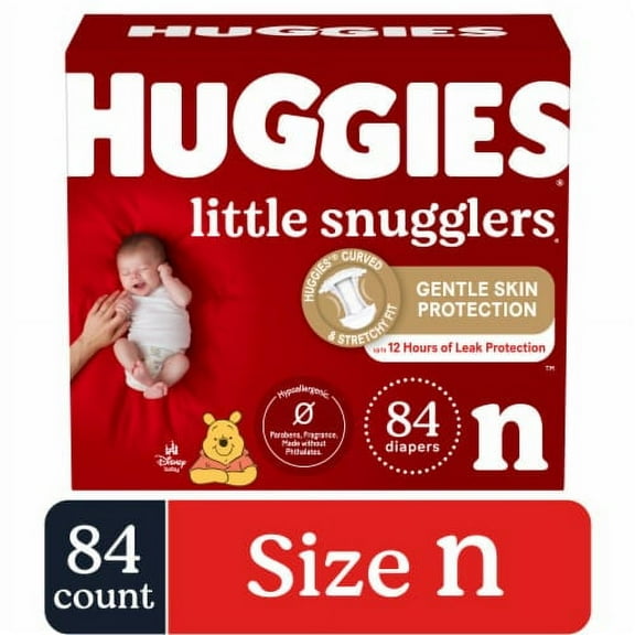 Huggies Little Snugglers Baby Diapers Size Newborn (up to 10 lbs)