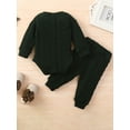 thumbnail image 3 of ITFABS Bébé Fille Col Rond Bouton Fronceur Tops Tricot Pantalons Décontractés, 3 of 9