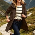 thumbnail image 5 of Yyeselk Women Longline Hooded Rain Jacket Full Zip Waterproof Raincoat with Pockets Lightweight Outdoor Windbreaker Brown S, 5 of 9
