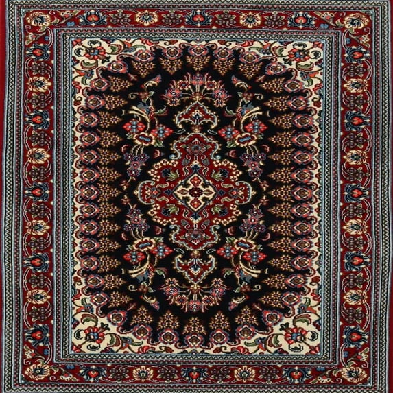 Ahgly Company Machine Washable Indoor Square Traditional Army Brown Area Rugs, 5' Square