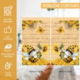 thumbnail image 4 of 2 Pack Sunflower Curtains for Bedroom 52x84 inch with Gnome - Sunflower Decorations and Spring Decorations for The Home, Yellow Kitchen Curtains and Valances Set, 4 of 5