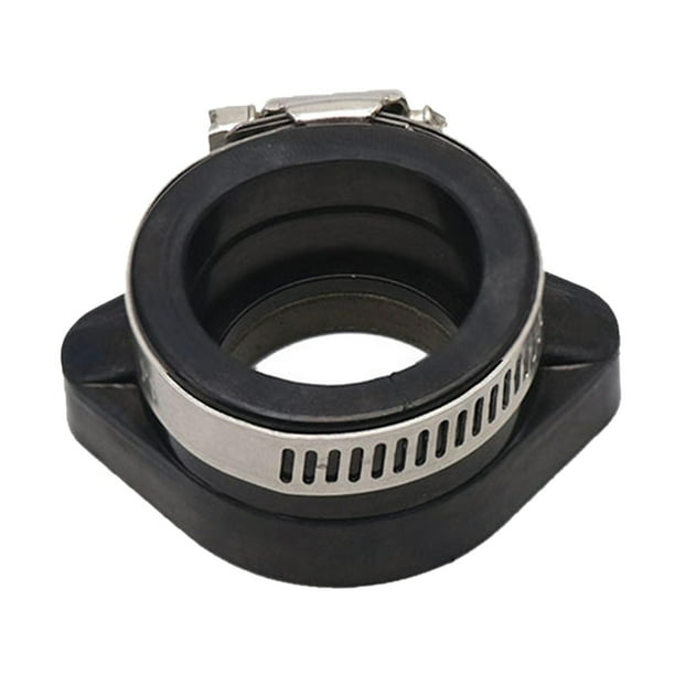 Adaptador de carburador de motocicleta, 48 mm/con abrazadera/negro/colector de carburador de goma Colector de admisión de alfombrilla de goma Macarena Adaptador de carburador