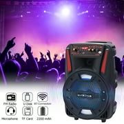3000W Dual 6.5 Inch Portable PA Speaker Outdoor Subwoofer DJ Sound Effect Party System with LED Light, Microphone