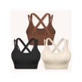 thumbnail image 3 of Brassiere And Shorts Set Sports Bras For Women Halter Strap Quick-Drying Sports Underwear Set, Shock-Absorbing, Cushioned Yoga Bra, Outdoor Running And Fitness Wear Coffee S, 3 of 5