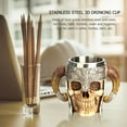 Halloween Skull Resin Beer Mug Stainless Steel Coffee Drinking Cup