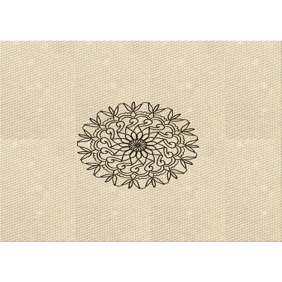 Ahgly Company Indoor Rectangle Patterned Moccasin Beige Area Rugs, 2' x 5'
