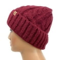 thumbnail image 2 of Empire Cove Winter Cable Knit Cuff Beanie Burgundy, 2 of 5