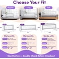 thumbnail image 3 of ComfyBumpy Toddler Bed Rail Guard, 55.5" x 19.5" Extra long Swing Down Rail for Kids Beds, White, 1 pack, 3 of 11