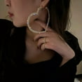thumbnail image 6 of RSAMD Fashion Big Heart Crystal Hoop Earrings for Women Geometric Rhinestones Earr`JO-Silver, 6 of 7