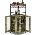 thumbnail image 1 of Costway Armario de Barra en Esquina con Portavasos de Vidrio, Armario de Vino Industrial con Puertas de Malla Metálica y Estante Ajustable, Buffet con Kit Antivuelco para Cocina, Comedor, Bistro, 1 of 5