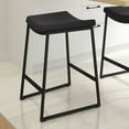 thumbnail image 5 of Amisco David 26 In. Counter Stool - Black Faux Leather / Black Metal, 5 of 9
