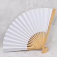 thumbnail image 4 of Folding FanWhite DIY Paper Wood White Paper Fan Paper Fan Versatile Functionality, 4 of 5