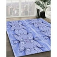 thumbnail image 3 of Ahgly Company Machine Washable Indoor Square Transitional Jeans Blue Area Rugs, 7' Square, 3 of 7
