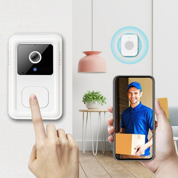 Timbre inteligente WiFi de bajo consumo, visión nocturna de alta definición, videollamada, imagen, intercomunicador para el hogar, timbre visual, timbre inteligente.