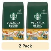 (2 pack) Starbucks Arabica Beans Veranda Blend, Blonde Roast, Ground Coffee, 28 oz