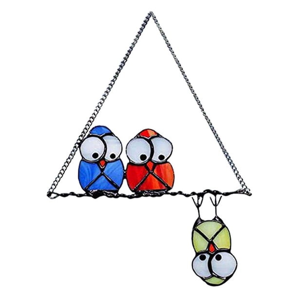 Ventana Suncatcher Animal Colgante Colgante Decoración de metal Adorno Regalo para puerta Jardín Hogar, Azul oscuro Rojo Verde AweSitey HA005281-01