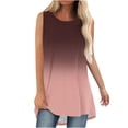 thumbnail image 2 of Cagogo Loose Flowy Tank Tops for Womens Under $5 Sleeveless Ombre Gradient Crew Neck Cami Tshirts Summer Workout Yoga Tshirts Graduation Gifts for Her, 2 of 5