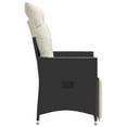 thumbnail image 4 of vidaXL Reclining Garden Chairs 2 pcs with Cushions Black Poly Rattan, 4 of 5