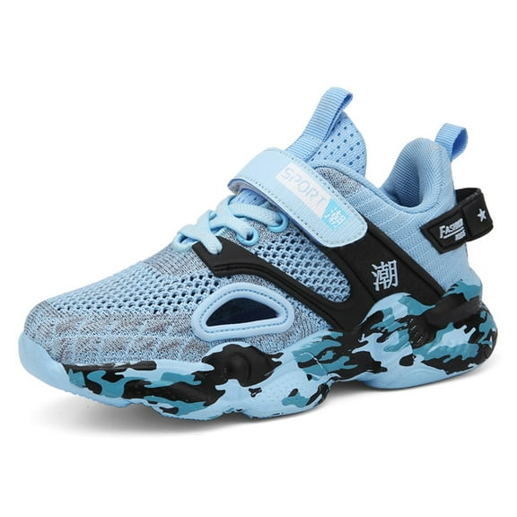 Kids Breathable Sneakers Lightweight Easy Walk Casual Sport Strap Athletic Running Shoes for Boys Girls Sky(Baby) Blue