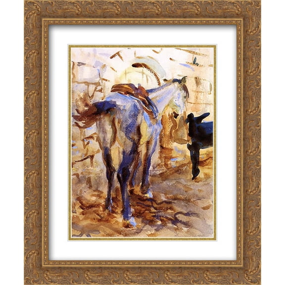 John Singer Sargent 2x Matted 20x24 Gold Ornate Framed Art Print 'Saddle Horse, Palestine'