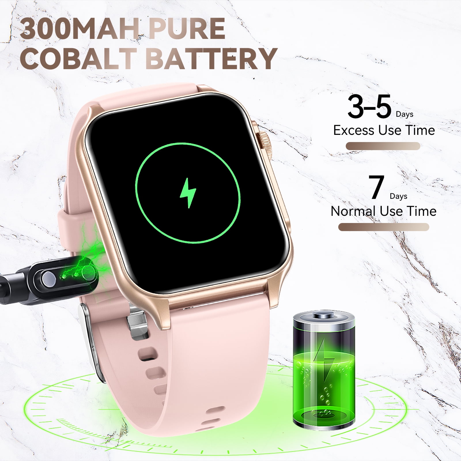 XAXRE P6P 1.96" HD Touch Screen Waterproof Smart Watches for Men Women (Answer/Make Call) with LED Flashlight, Fitness Tracker Smartwatch with 100+ Sports Modes for iOS and Android, 1pc